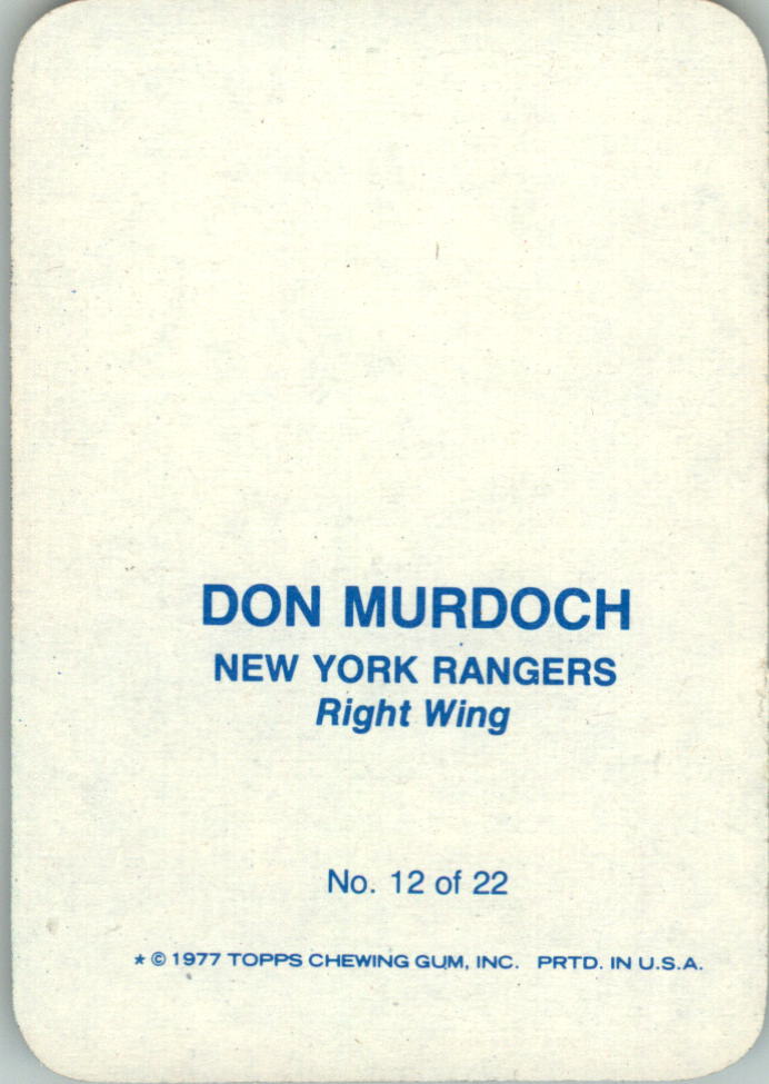 1977-78 Topps/O-Pee-Chee Glossy #12 Don Murdoch back image