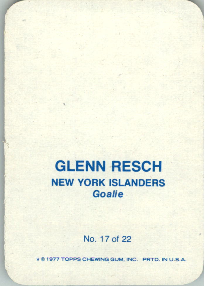1977-78 Topps/O-Pee-Chee Glossy #17 Glenn Resch back image