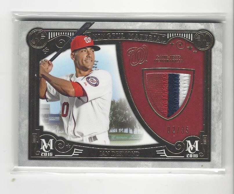 2016 Topps Museum Collection Meaningful Material Prime Relics Gold #MMPRID Ian Desmond