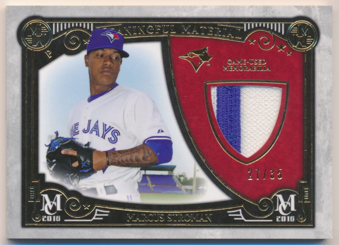 2016 Topps Museum Collection Meaningful Material Prime Relics Gold #MMPRMST Marcus Stroman