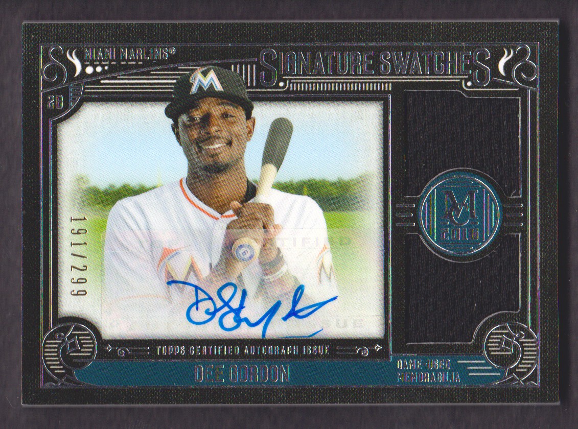 2016 Topps Museum Collection Signature Swatches Dual Relic Autographs #SSDDG Dee Gordon/299