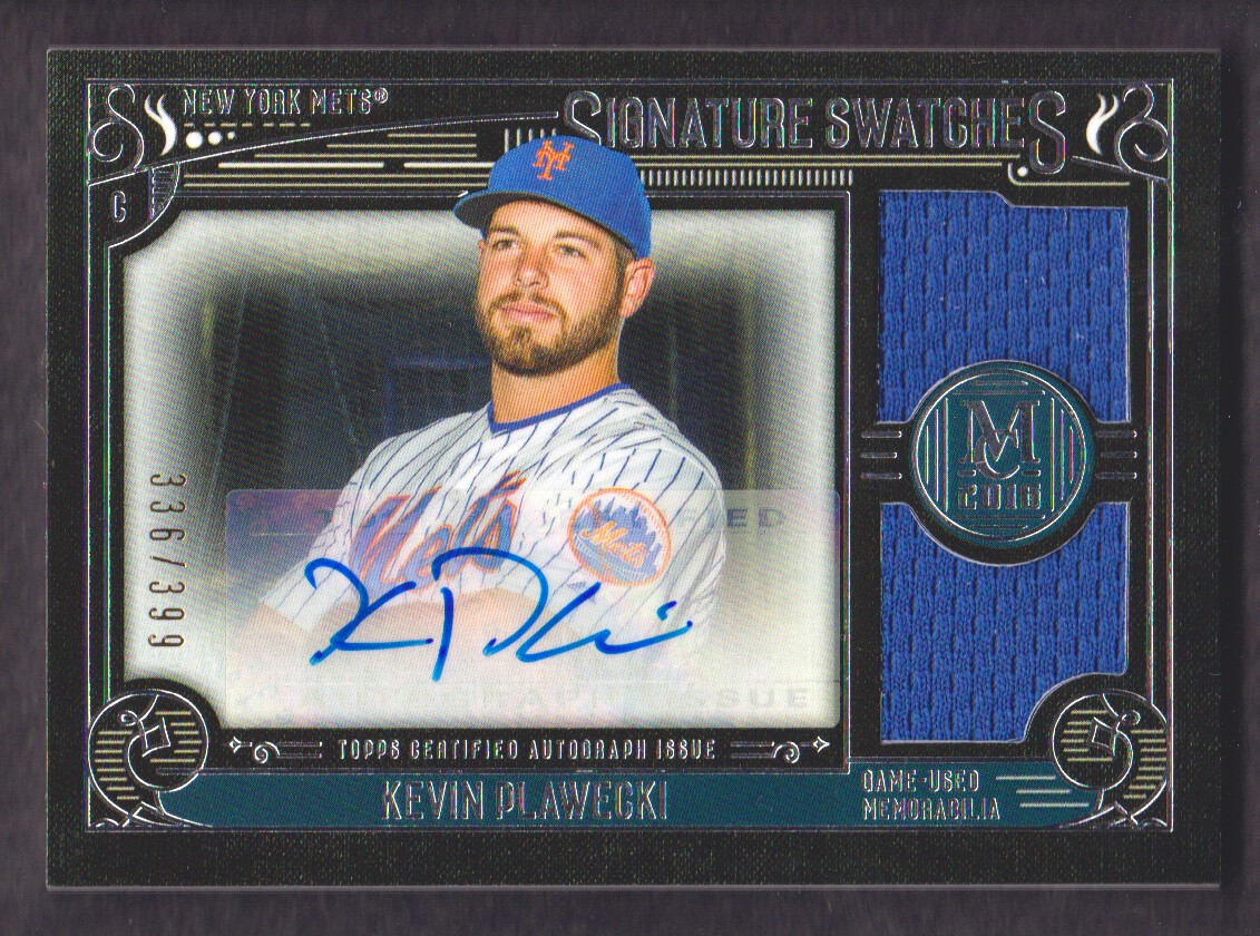 2016 Topps Museum Collection Signature Swatches Dual Relic Autographs #SSDKP Kevin Plawecki/399