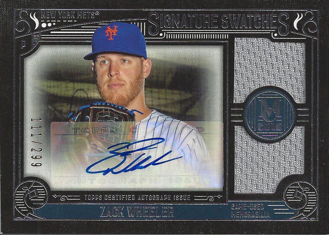 2016 Topps Museum Collection Signature Swatches Dual Relic Autographs #SSDZW Zack Wheeler/299