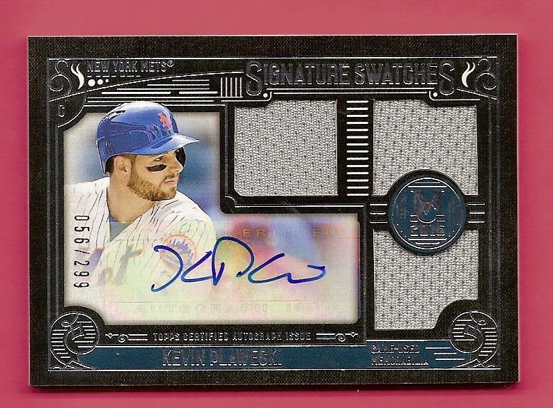 2016 Topps Museum Collection Signature Swatches Triple Relic Autographs #SSTKP Kevin Plawecki/299