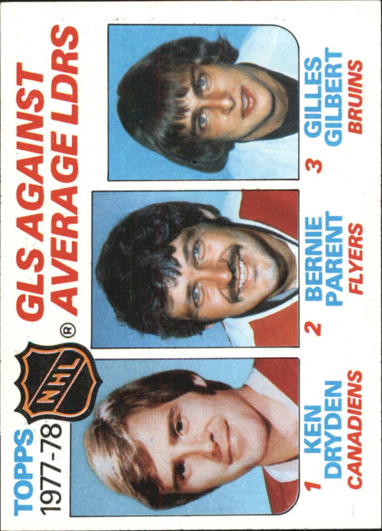 1978-79 Topps #68 Goals Against/Average Leaders/Ken Dryden/Bernie Parent/Gilles Gilbert