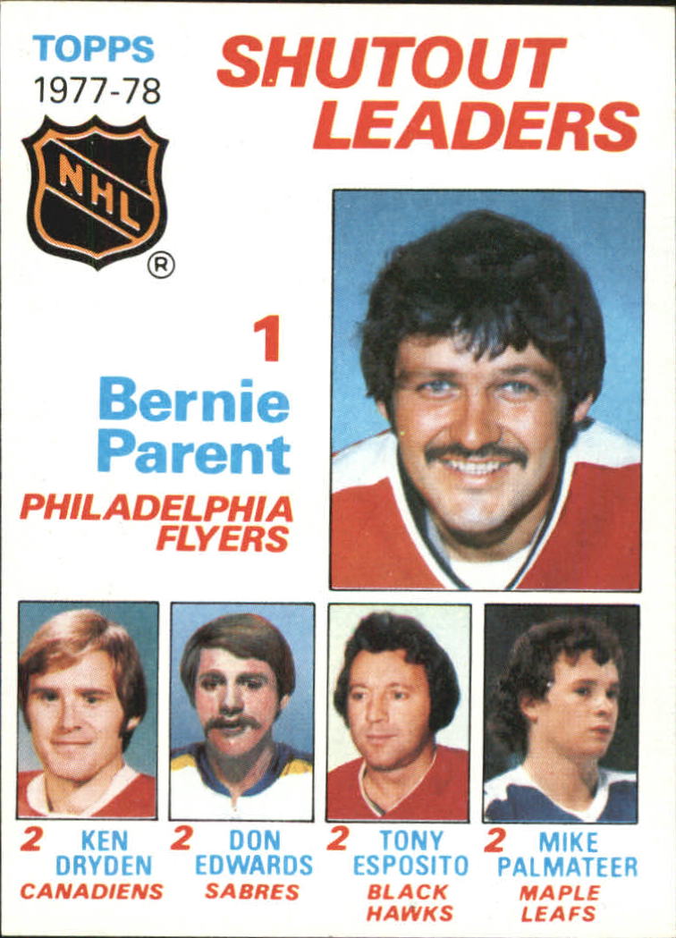 1978-79 Topps #70 Shutout Leaders/Bernie Parent/Ken Dryden/Don Edwards/Tony Esposito/Mike Palmateer