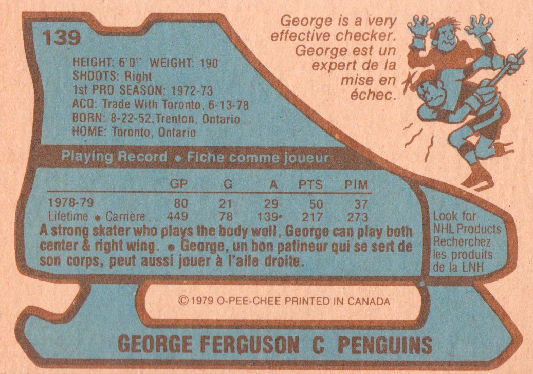 1979-80 O-Pee-Chee #139 George Ferguson back image