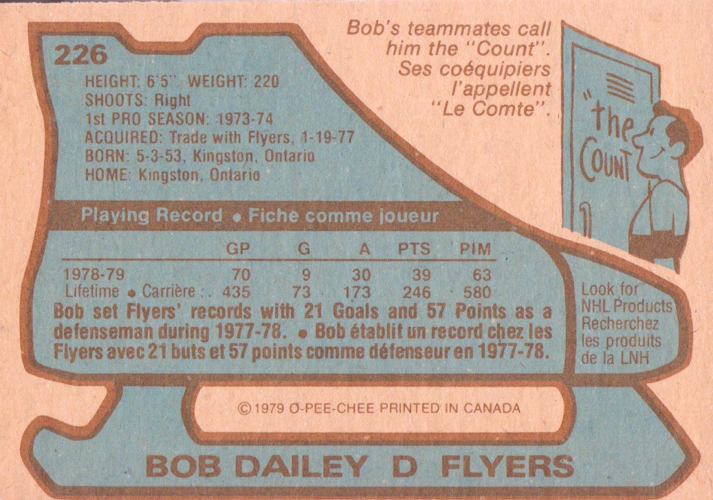 1979-80 O-Pee-Chee #226 Bob Dailey back image