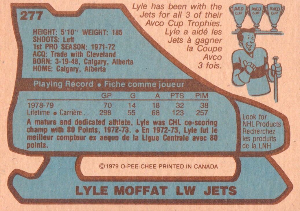 1979-80 O-Pee-Chee #277 Lyle Moffat back image