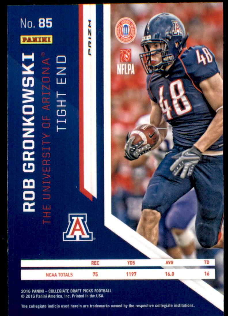 2016 Panini Prizm Draft Picks Prizms Blue #85 Rob Gronkowski