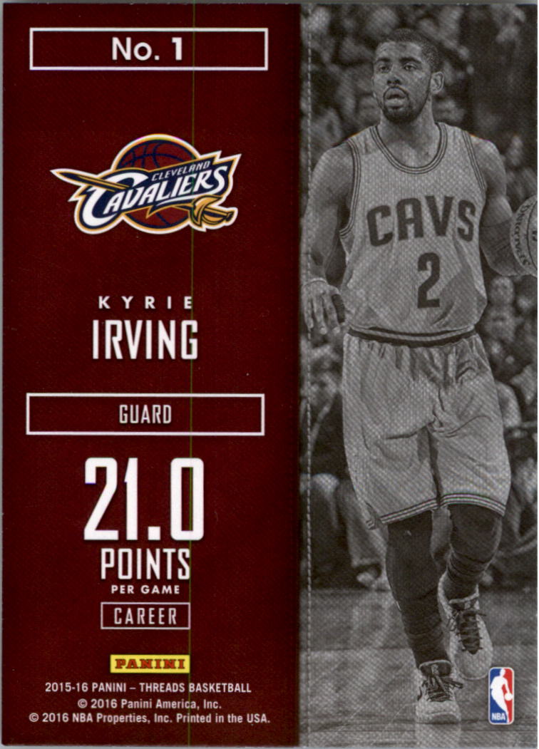 2015-16 Panini Threads Precision Players #1 Kyrie Irving back image