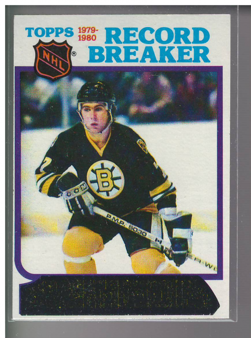 1980-81 Topps #2 Ray Bourque RB/65 Points.; Record for/Rookie Defenseman
