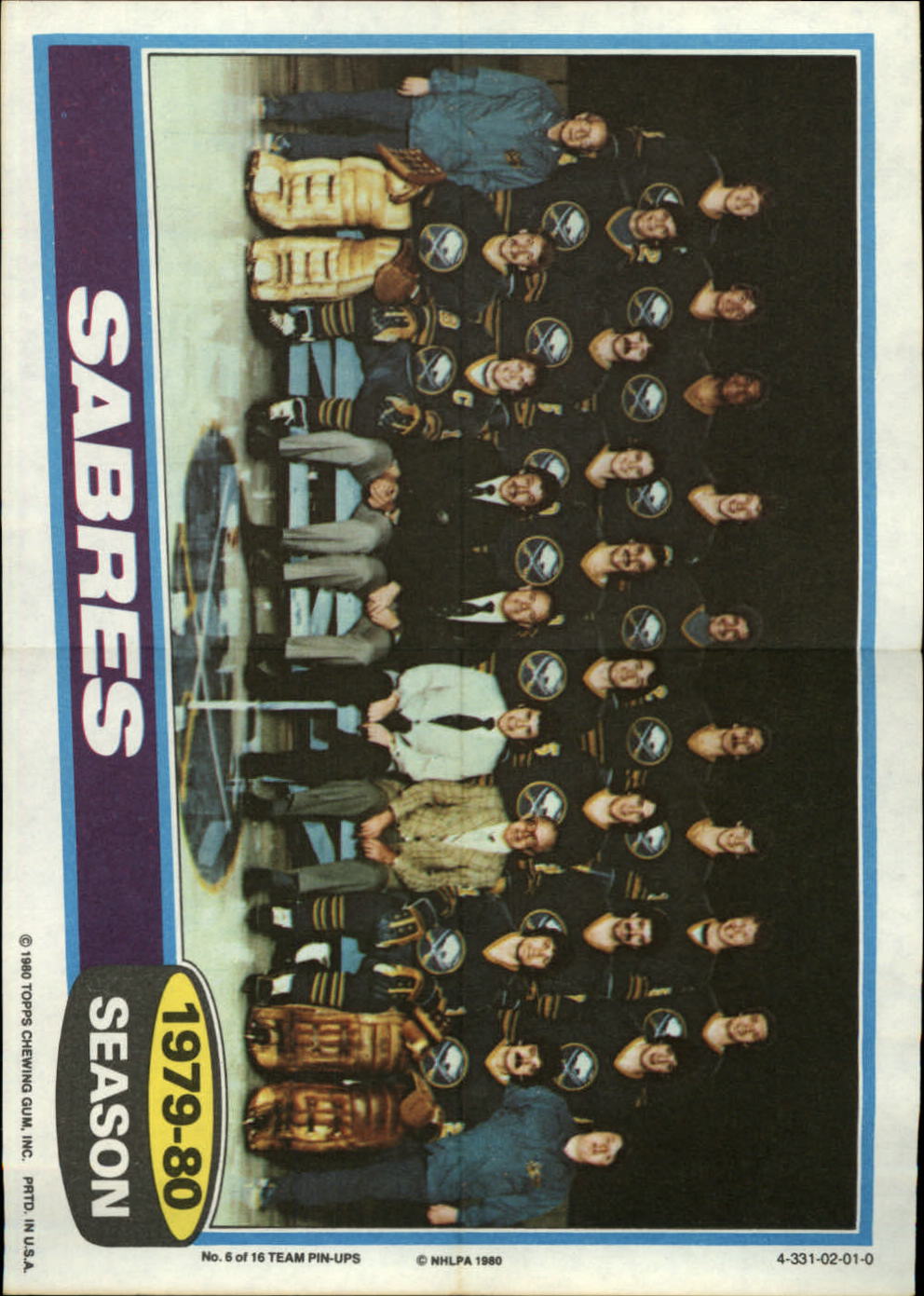 1980-81 Topps Team Posters #6 Buffalo Sabres