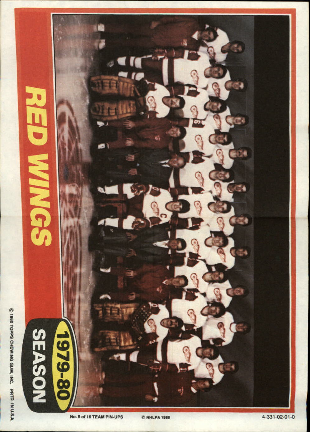 1980-81 Topps Team Posters #8 Detroit Red Wings