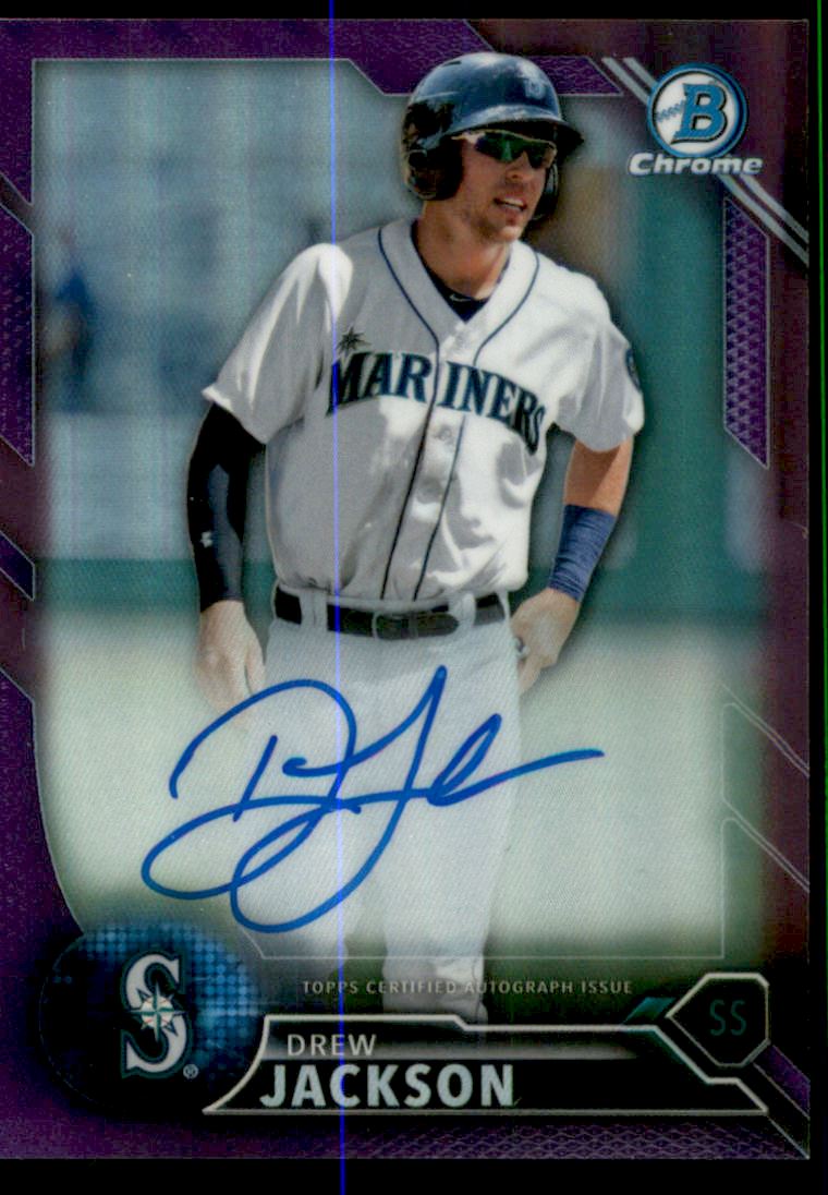 2016 Bowman Chrome Prospect Autographs Purple Refractors #CPADJ Drew Jackson