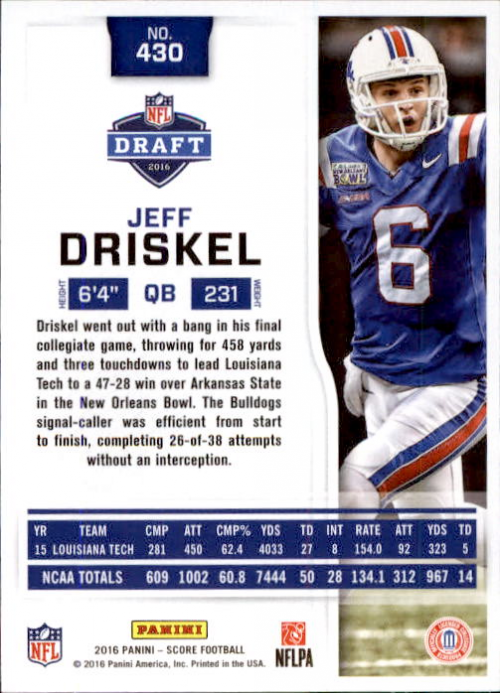 A4270- 2016 Score Football Insert +Parallel Cards1 -You Pick- 15+ FREE US SHIP - Picture 325 of 453