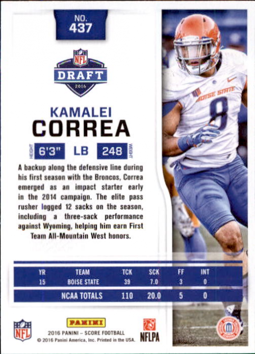A4270- 2016 Score Football Insert +Parallel Cards1 -You Pick- 15+ FREE US SHIP - Picture 246 of 453