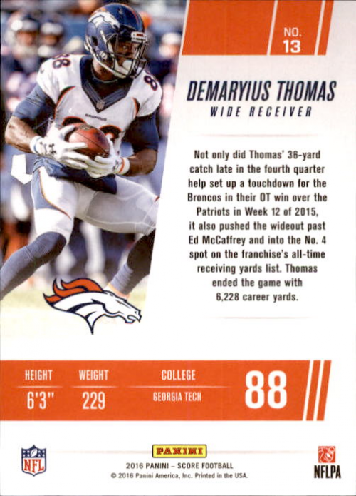 A4270- 2016 Score Football Insert +Parallel Cards1 -You Pick- 15+ FREE US SHIP - Picture 356 of 453