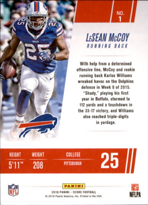 A4270- 2016 Score Football Insert +Parallel Cards1 -You Pick- 15+ FREE US SHIP - Picture 431 of 453