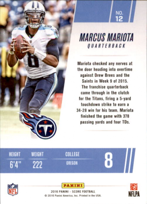 A4270- 2016 Score Football Insert +Parallel Cards1 -You Pick- 15+ FREE US SHIP - Picture 406 of 453