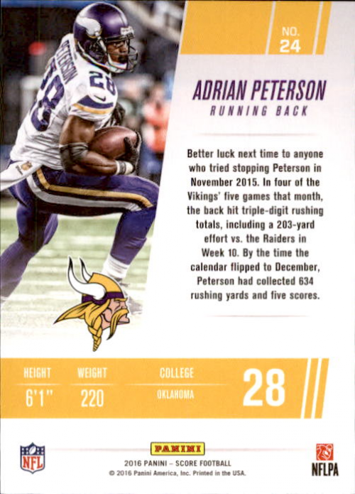 A4270- 2016 Score Football Insert +Parallel Cards1 -You Pick- 15+ FREE US SHIP - Picture 289 of 453