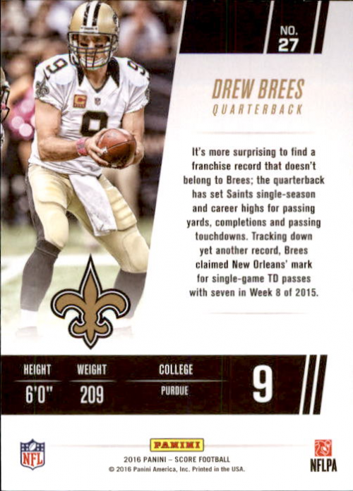 A4270- 2016 Score Football Insert +Parallel Cards1 -You Pick- 15+ FREE US SHIP - Picture 427 of 453