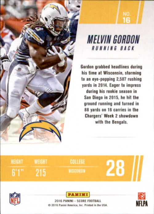 A4270- 2016 Score Football Insert +Parallel Cards1 -You Pick- 15+ FREE US SHIP - Picture 348 of 453