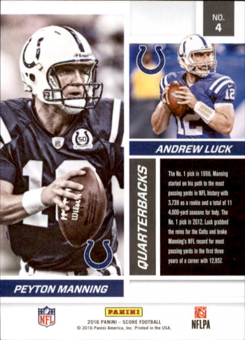 A4270- 2016 Score Football Insert +Parallel Cards1 -You Pick- 15+ FREE US SHIP - Picture 449 of 453