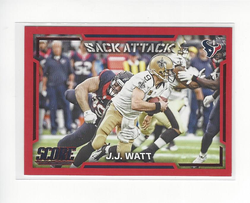 2016 Score Sack Attack Red #3 J.J. Watt