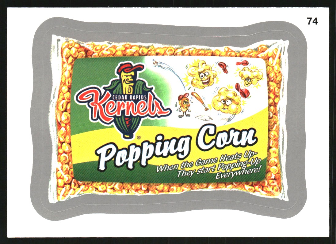 2016 Wacky Packages MLB Silver #74 Cedar Rapids Kernels Popping Corn
