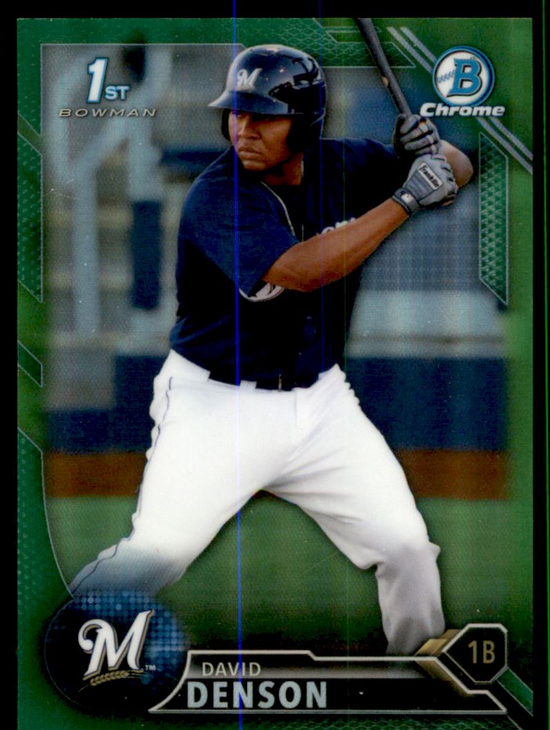 2016 Bowman Chrome Prospects Green Refractors #BCP30 David Denson