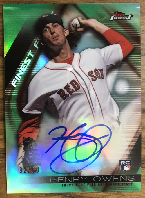 2016 Finest Firsts Autographs Green Refractors #FFAHOW Henry Owens EXCH