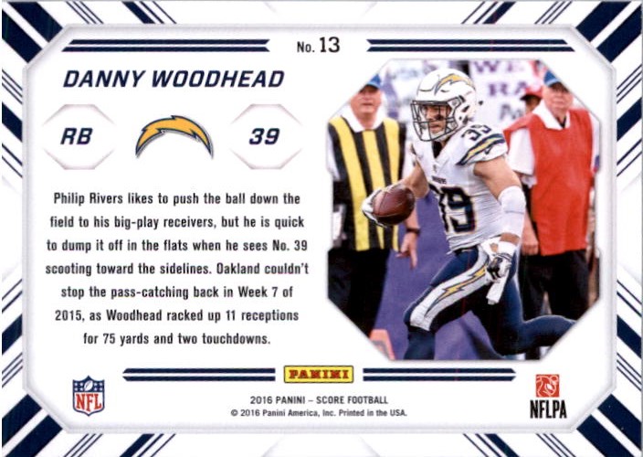 2016 Score Chain Reaction #13 Danny Woodhead