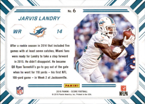A4270- 2016 Score Football Insert +Parallel Cards1 -You Pick- 15+ FREE US SHIP - Picture 400 of 453