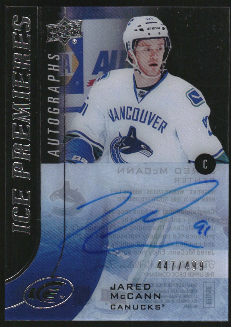 2015-16 Upper Deck Ice Ice Premieres Autographs #IPAJM Jared McCann AU/499