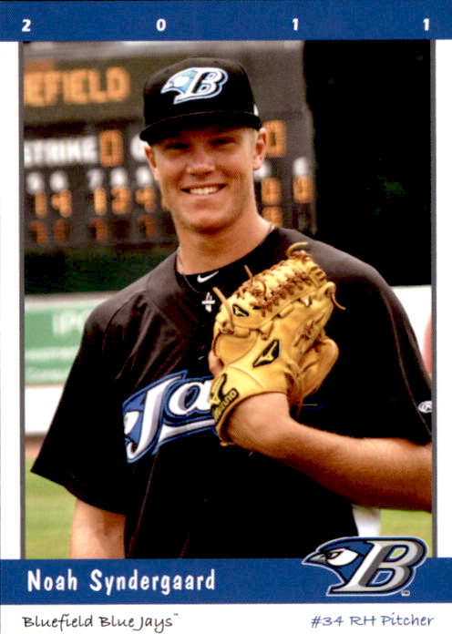 Noah Syndergaard baseball card (Bluefield Blue Jays, New York