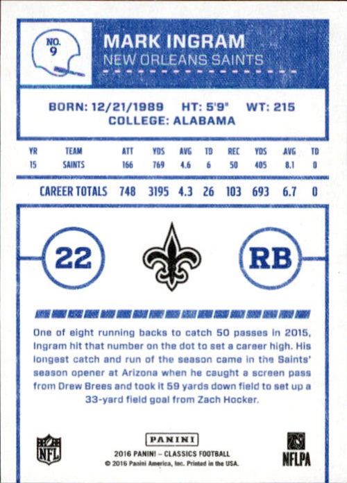 A0711- 2016 Classics Football #s 287-300 +Inserts -You Pick- 15+ FREE US SHIP - Picture 19 of 76
