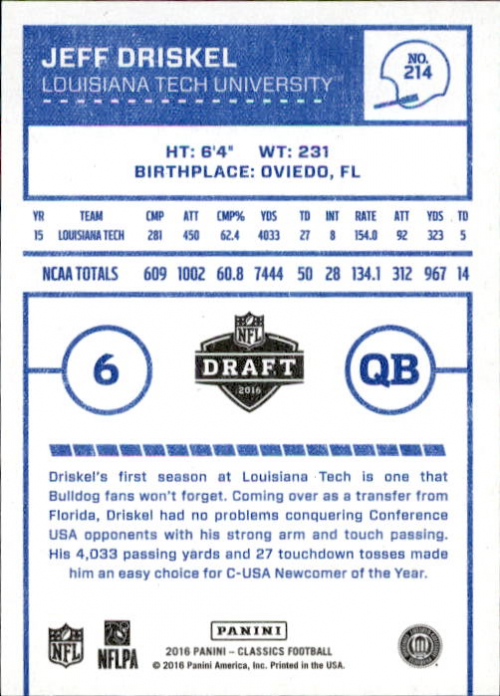 A0711- 2016 Classics Football #s 287-300 +Inserts -You Pick- 15+ FREE US SHIP - Picture 39 of 76