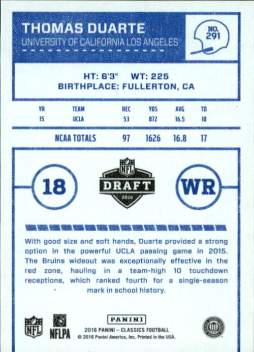 A0711- 2016 Classics Football #s 287-300 +Inserts -You Pick- 15+ FREE US SHIP - Picture 53 of 76