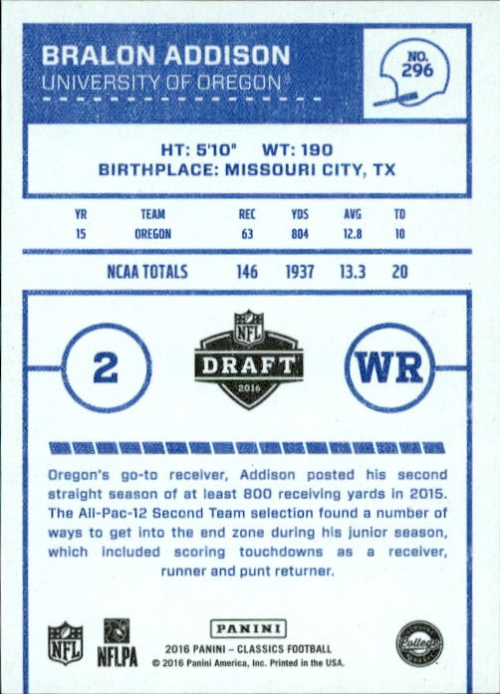 A0711- 2016 Classics Football #s 287-300 +Inserts -You Pick- 15+ FREE US SHIP - Picture 55 of 76