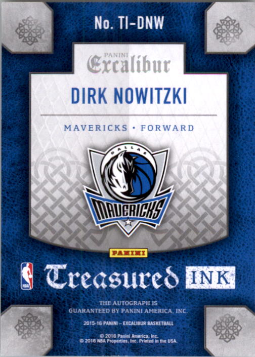 2015-16 Panini Excalibur Treasured Ink #27 Dirk Nowitzki/35 back image