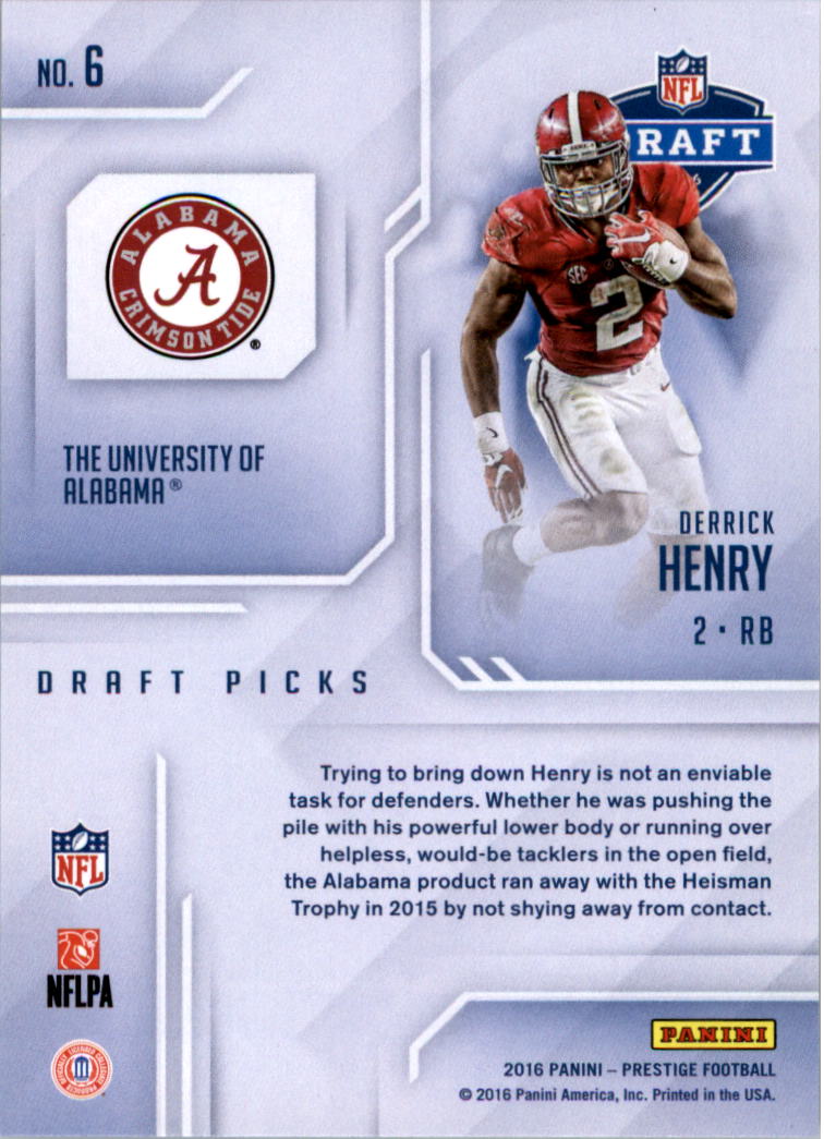 2016 Prestige Draft Picks #6 Derrick Henry back image