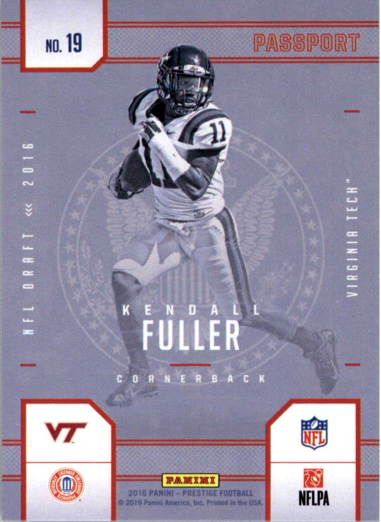 2016 Prestige NFL Passport #19 Kendall Fuller back image