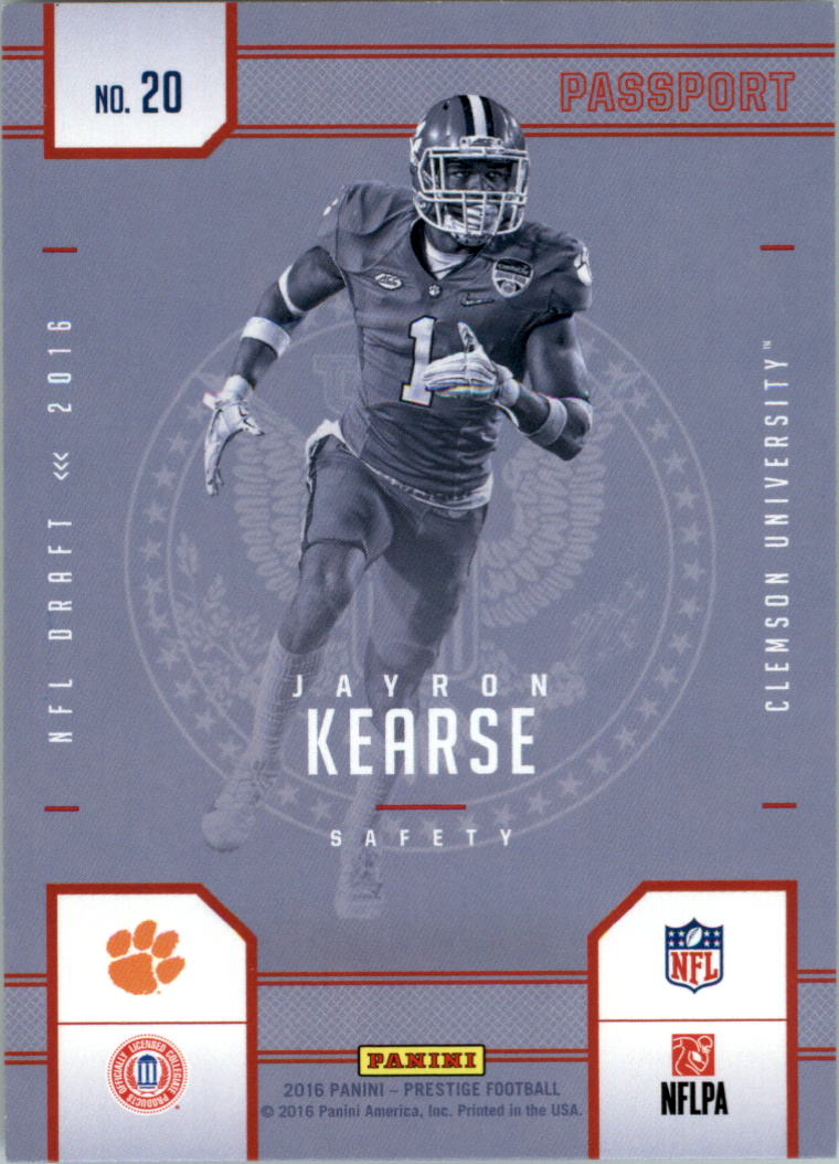 2016 Prestige NFL Passport #20 Jayron Kearse back image