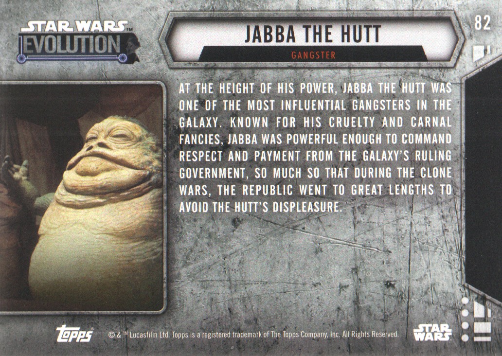 2016 Topps Star Wars Evolution Card #83 Jabba the Hutt Tatooine Crime Lord