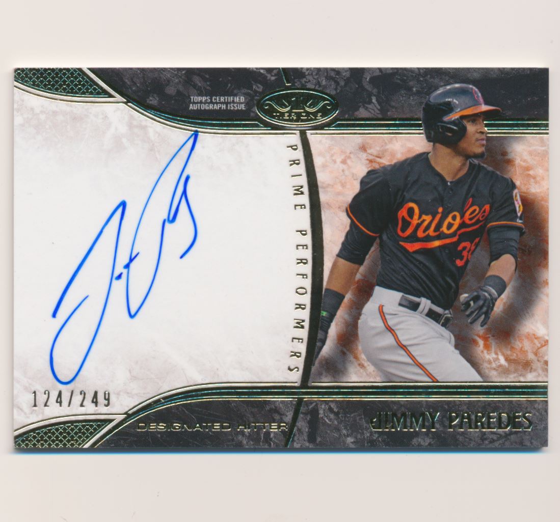 2016 Topps Tier One Prime Performers Autographs #PPJPA Jimmy Paredes/249