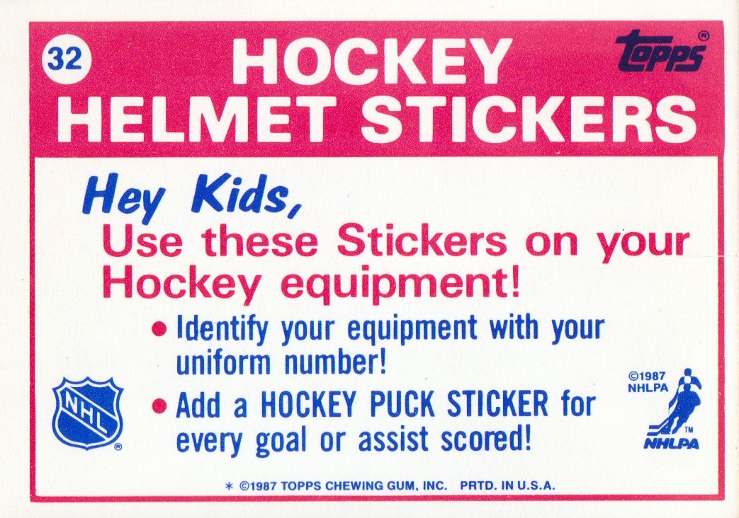 1987-88 Topps Sticker Inserts #32 New York Islanders back image
