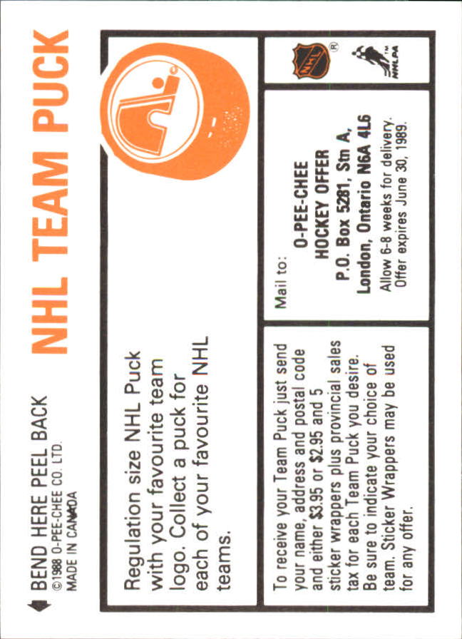 1988-89 O-Pee-Chee Stickers #19 Tony Hrkac/ 152. Steve Duchesne back image