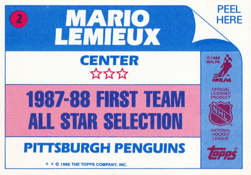 1988-89 Topps Sticker Inserts #2 Mario Lemieux back image