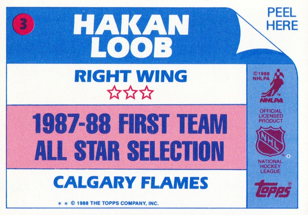 1988-89 Topps Sticker Inserts #3 Hakan Loob back image